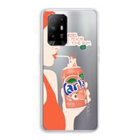 CaseCompany Peach please!: Oppo A95 5G Transparant Hoesje