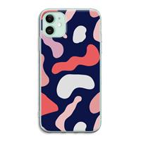 CaseCompany Memphis Shapes Pink: iPhone 11 Transparant Hoesje