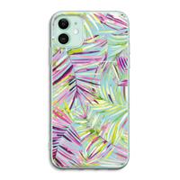 CaseCompany Tropical Palms Blue: iPhone 11 Transparant Hoesje