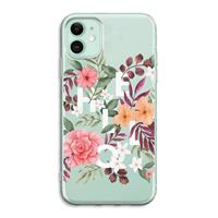 CaseCompany Hello in flowers: iPhone 11 Transparant Hoesje