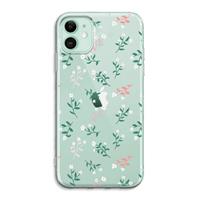 CaseCompany Small white flowers: iPhone 11 Transparant Hoesje