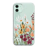 CaseCompany Painted wildflowers: iPhone 11 Transparant Hoesje