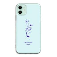CaseCompany Bloom with grace: iPhone 11 Transparant Hoesje