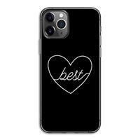CaseCompany Best heart black: iPhone 11 Pro Transparant Hoesje