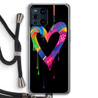 CaseCompany Melts My Heart: Oppo Find X3 Pro Transparant Hoesje met koord