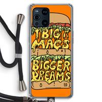 CaseCompany Big Macs Bigger Dreams: Oppo Find X3 Pro Transparant Hoesje met koord