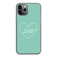 CaseCompany Best heart pastel: iPhone 11 Pro Transparant Hoesje