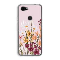 CaseCompany Painted wildflowers: Google Pixel 3a Transparant Hoesje