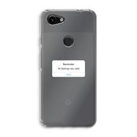 CaseCompany Reminder: Google Pixel 3a Transparant Hoesje