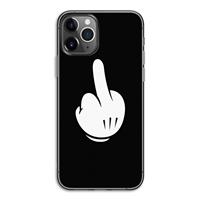 CaseCompany Middle finger black: iPhone 11 Pro Transparant Hoesje