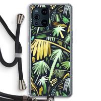 CaseCompany Tropical Palms Dark: Oppo Find X3 Pro Transparant Hoesje met koord