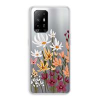 CaseCompany Painted wildflowers: Oppo A95 5G Transparant Hoesje