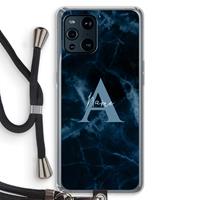 CaseCompany Midnight Marble: Oppo Find X3 Pro Transparant Hoesje met koord