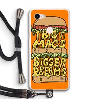 CaseCompany Big Macs Bigger Dreams: Pixel 3 XL Transparant Hoesje met koord