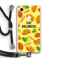 CaseCompany Eat Balanced: Pixel 3 XL Transparant Hoesje met koord