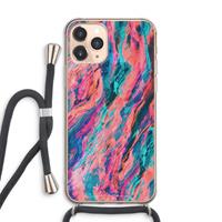 CaseCompany Electric Times: iPhone 11 Pro Max Transparant Hoesje met koord
