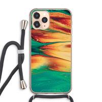 CaseCompany Green Inferno: iPhone 11 Pro Max Transparant Hoesje met koord