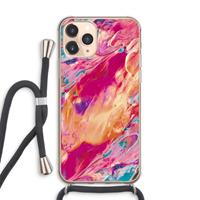 CaseCompany Pastel Echoes: iPhone 11 Pro Max Transparant Hoesje met koord