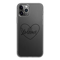 CaseCompany Forever heart black: iPhone 11 Pro Transparant Hoesje
