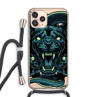 CaseCompany Cougar and Vipers: iPhone 11 Pro Max Transparant Hoesje met koord