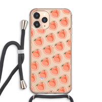 CaseCompany Just peachy: iPhone 11 Pro Max Transparant Hoesje met koord