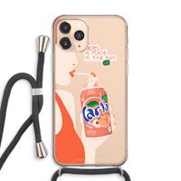 CaseCompany Peach please!: iPhone 11 Pro Max Transparant Hoesje met koord