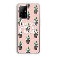 CaseCompany Cactus quote: Oppo A94 5G Transparant Hoesje