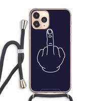 CaseCompany F**k U: iPhone 11 Pro Max Transparant Hoesje met koord