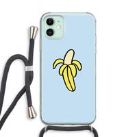 CaseCompany Banana: iPhone 11 Transparant Hoesje met koord