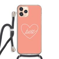 CaseCompany Best heart: iPhone 11 Pro Max Transparant Hoesje met koord