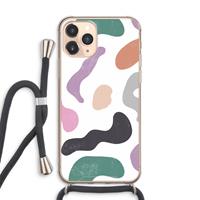 CaseCompany Memphis Shapes: iPhone 11 Pro Max Transparant Hoesje met koord