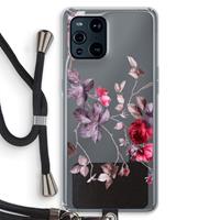 CaseCompany Mooie bloemen: Oppo Find X3 Pro Transparant Hoesje met koord