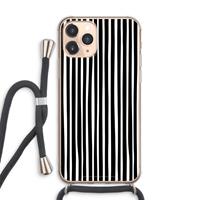 CaseCompany Stripes: iPhone 11 Pro Max Transparant Hoesje met koord