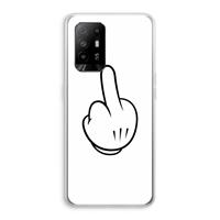 CaseCompany Middle finger white: Oppo A94 5G Transparant Hoesje