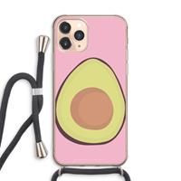 CaseCompany Avocado: iPhone 11 Pro Max Transparant Hoesje met koord