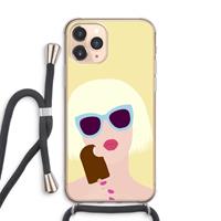 CaseCompany Ice cream: iPhone 11 Pro Max Transparant Hoesje met koord