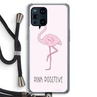 CaseCompany Pink positive: Oppo Find X3 Pro Transparant Hoesje met koord