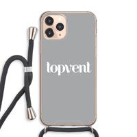 CaseCompany Topvent Grijs Wit: iPhone 11 Pro Max Transparant Hoesje met koord