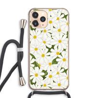 CaseCompany Summer Daisies: iPhone 11 Pro Max Transparant Hoesje met koord