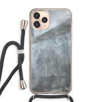 CaseCompany Grey Stone: iPhone 11 Pro Max Transparant Hoesje met koord