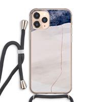 CaseCompany Stone White: iPhone 11 Pro Max Transparant Hoesje met koord