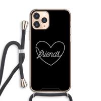 CaseCompany Friends heart black: iPhone 11 Pro Transparant Hoesje met koord