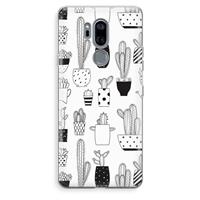 CaseCompany Cactusmotief: LG G7 Thinq Transparant Hoesje