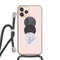 CaseCompany Marmeren cirkels: iPhone 11 Pro Transparant Hoesje met koord