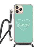 CaseCompany Friends heart pastel: iPhone 11 Pro Transparant Hoesje met koord