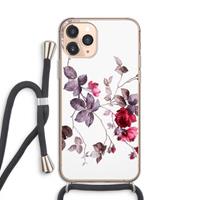 CaseCompany Mooie bloemen: iPhone 11 Pro Transparant Hoesje met koord