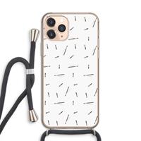 CaseCompany Hipster stripes: iPhone 11 Pro Transparant Hoesje met koord