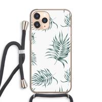 CaseCompany Simple leaves: iPhone 11 Pro Transparant Hoesje met koord