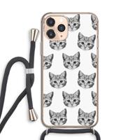 CaseCompany Kitten: iPhone 11 Pro Transparant Hoesje met koord