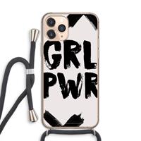 CaseCompany Girl Power #2: iPhone 11 Pro Transparant Hoesje met koord